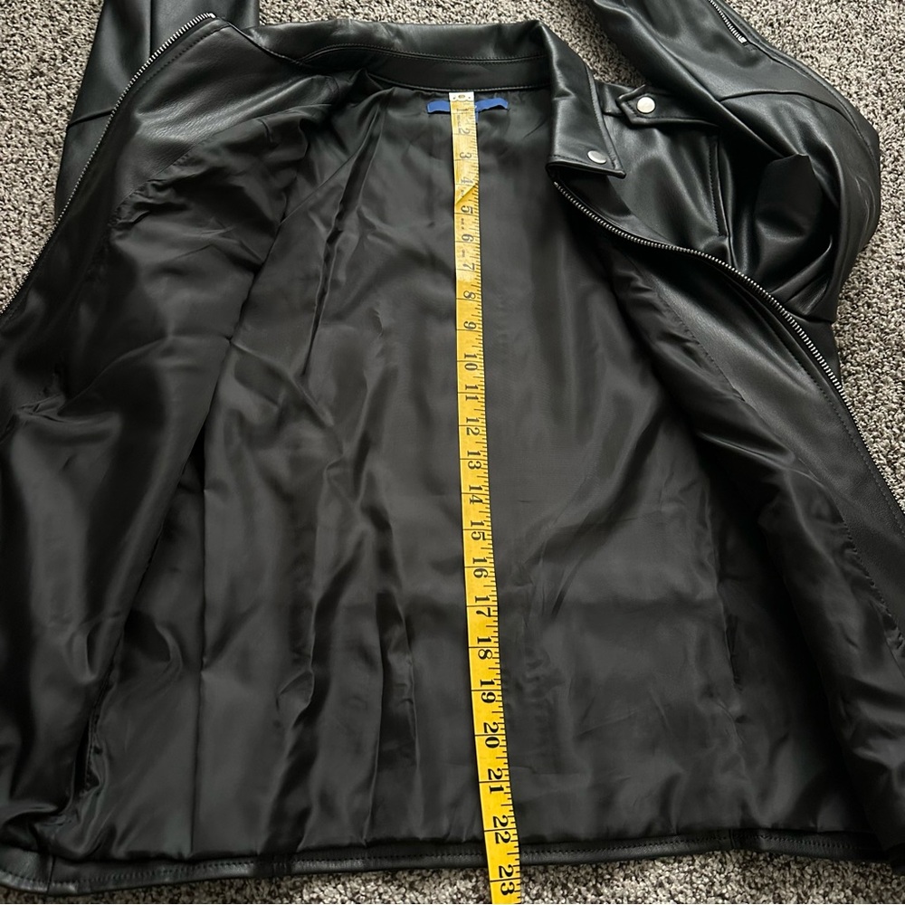 Apt. 9 Black Faux Leather Moto Jacket with Zip Details - Picture 8 of 12